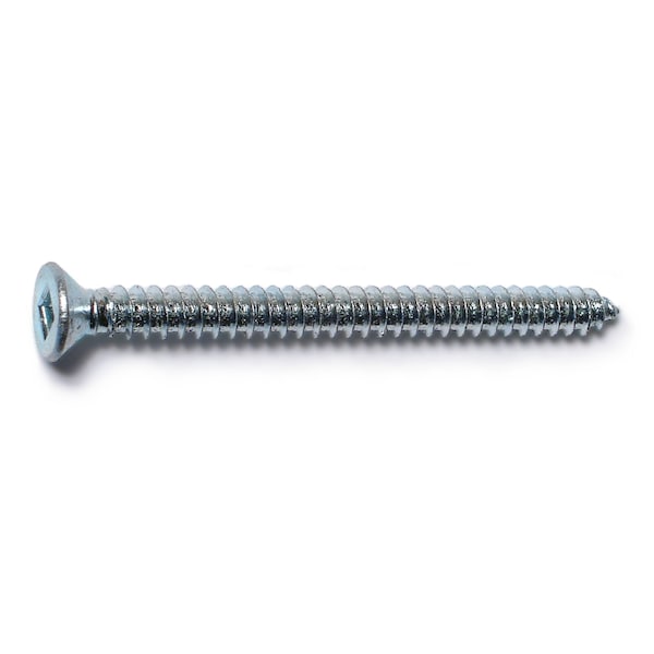 Midwest Fastener Sheet Metal Screw, #8 x 2 in, Zinc Plated Steel Flat Head Square Drive, 100 PK 08614 - main